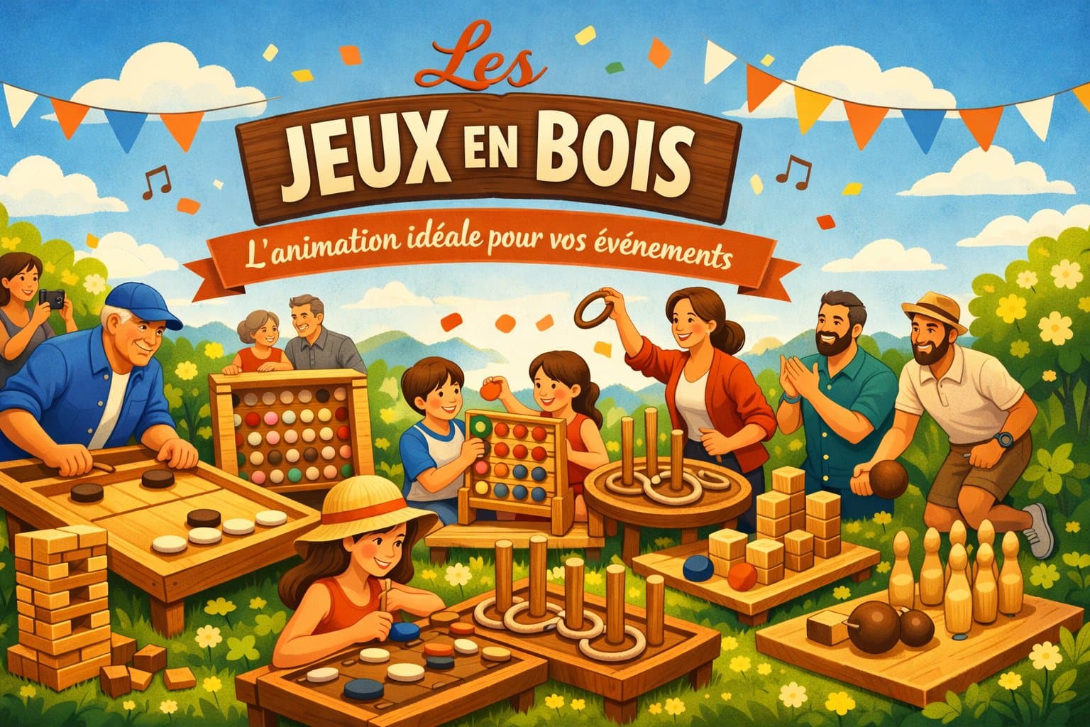 Jeux en bois : l’animation conviviale qui transforme votre événement
